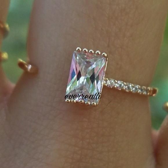 Delicate Rose Gold Geometric Open Design Ring - Picture 2 of 5